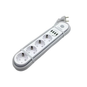 NN PS1 listwa zasilająca rozdzielacz elektryczny przedłużacz ładowarka USB 2x4 gniazda