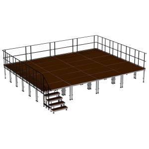 Alustage Scena 8x6 m nogi regulowane 40-60cm + barierki