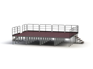 Kompletna scena 6x8m z barierkami i akcesoriami + 2x Schody - FV NA PRZELEW