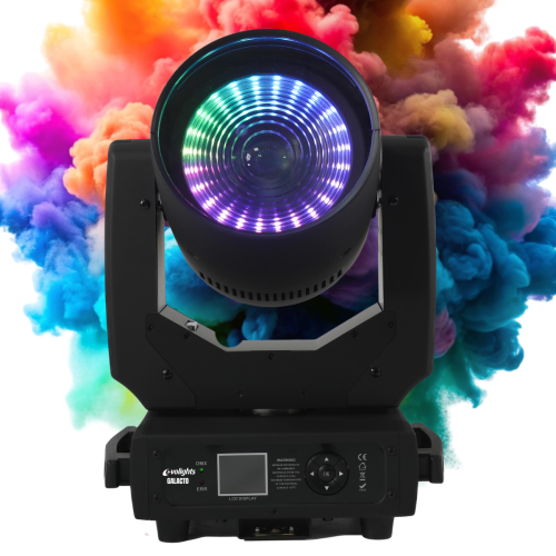 Evolights Galacto – głowica ruchoma LED Beam Wash 120W RGBL z efektem Ring LED i zoomem do oświetlenia scenicznego.