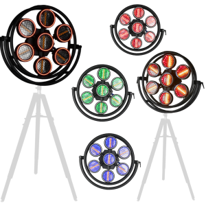 LIGHT4ME VINTAGE 700 LED – reflektor sceniczny retro 7x60W WW COB + RGB Ring | Oświetlenie dekoracyjne i efekt tła