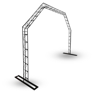  DNA DJ GATE rampa oświetleniowa statyw DJ brama wolnostojąca konstrukcja sceniczna łuk do 25 kg stal czarna 2x podstawa torba transportowa zestaw 