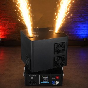  LIGHT4ME SPARK ROTO obrotowa wytwornica iskier maszyna do zimnych ogni 1300W DMX podwójna fontanna iskier do 5 metrów nieskończona rotacja efekty sekwencyjne pilot bezprzewodowy 
