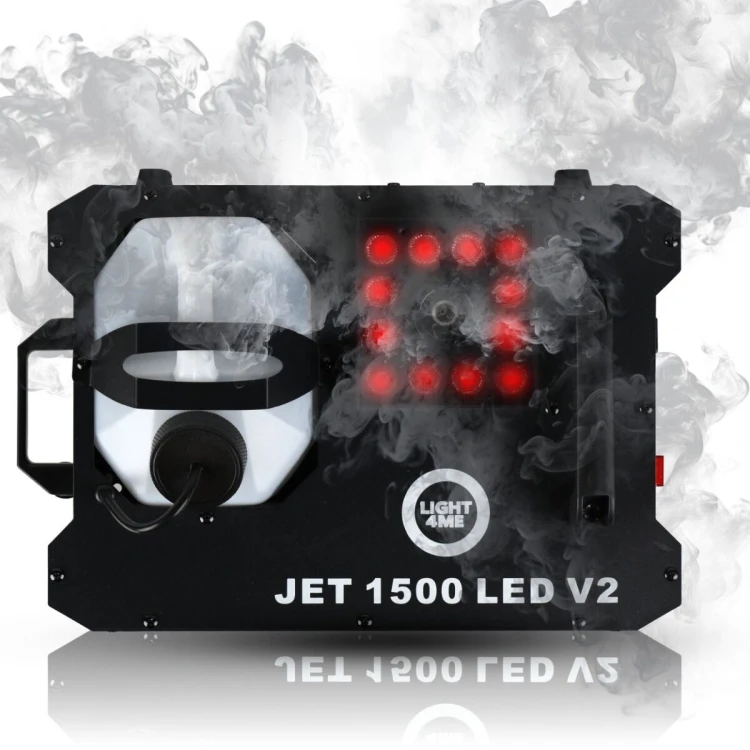 LIGHT4ME JET 1500 LED V2 wytwornica dymu pionowego 1500W RGB DMX z wyrzutem 6 m