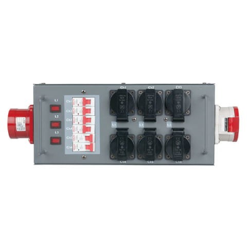 Showgear PowerSplit 32 CEE 32A rozdzielnia prądowa 3-fazowa 6 Schuko