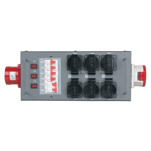 Showgear PowerSplit 32 CEE 32A rozdzielnia prądowa 3-fazowa 6 Schuko